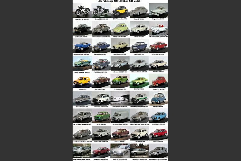Alle meine Fahrzeuge von 1956 bis heute als 1:43 Modell Bild 1